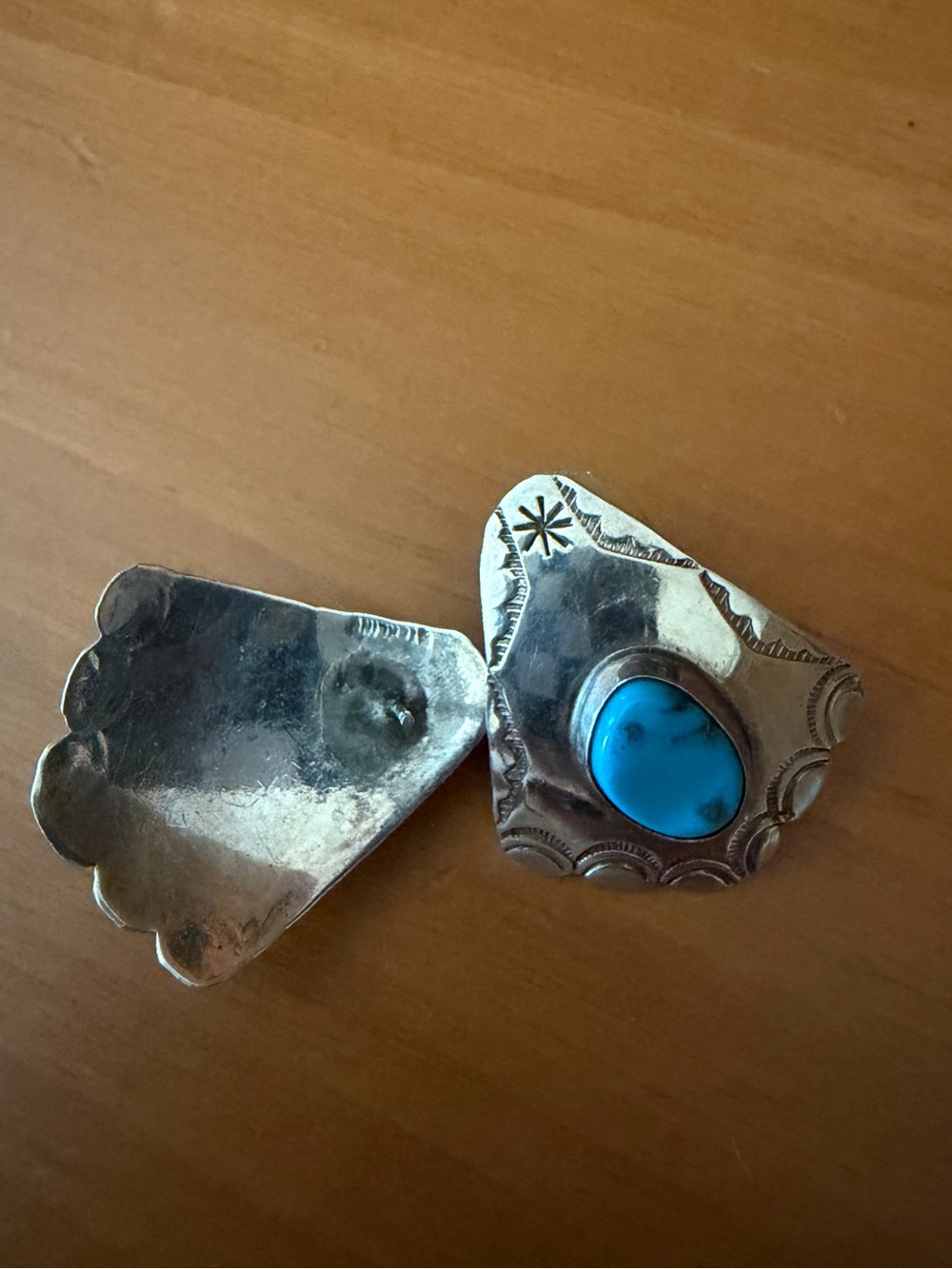Sterling silver and Kingman turquoise studs